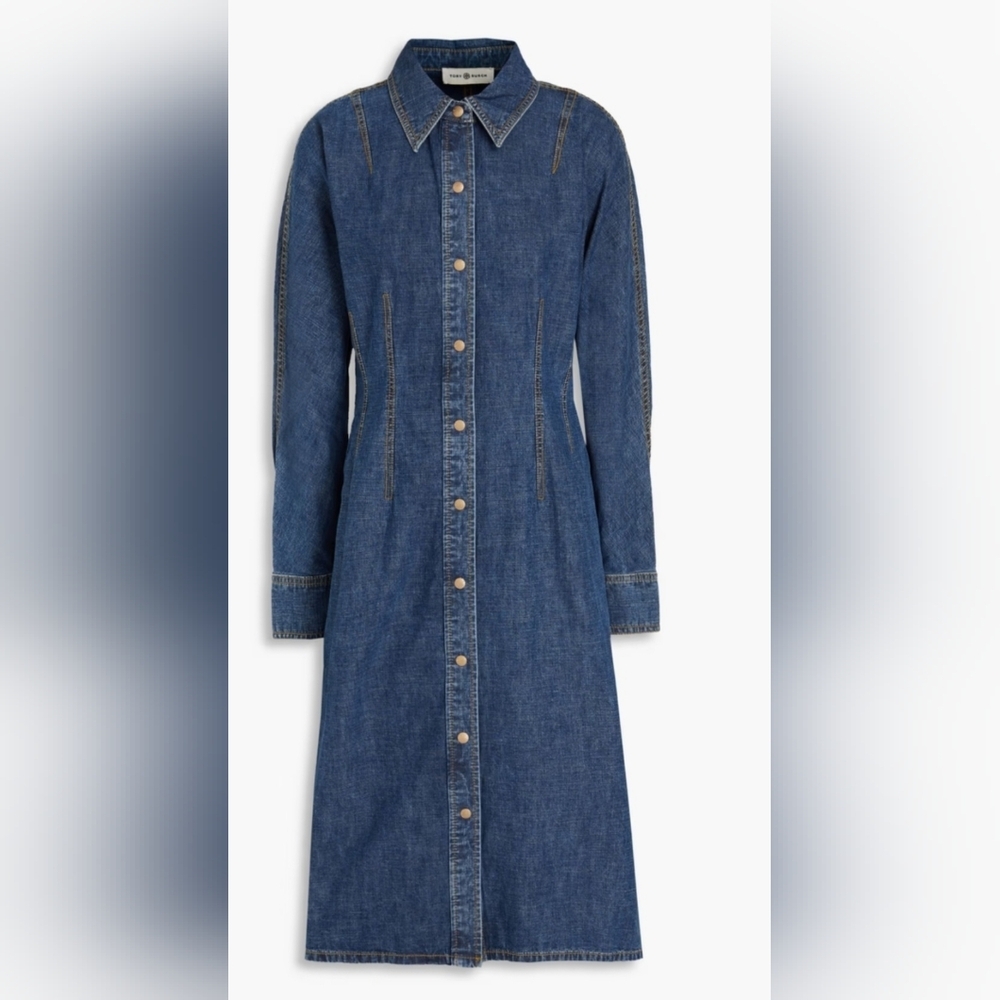 Tory Burch Denim Shirt Dress Blue NWT